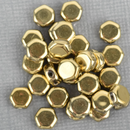 30 Honeycomb Beads, 6mm, FULL AMBER, Metallic Opaque Czech Glass Beads, bsd0122