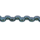 30 Honeycomb Beads, 6mm, MOTLEY VIRIDIAN Green, Metallic Opaque Czech Glass Beads, bsd0141