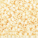 Size 10/0 Miyuki Delica Seed Beads, Opaque Cream AB, 7.2 Grams, Color DBM0157, bsd0143