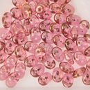SuperDuo Crystal Red Luster Pink 2-Hole Seed Beads 2.5x5mm, 5-Inch Tube, du0500030-14495, bsd0151