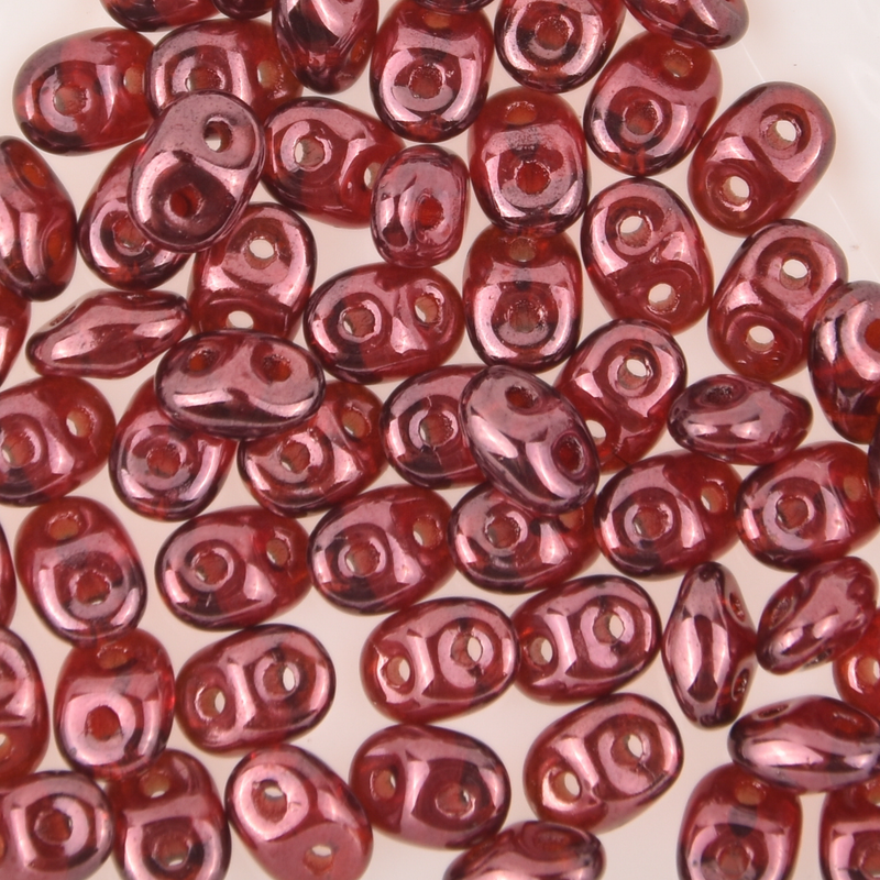 SuperDuo Red Wine 2-Hole Seed Beads 2.5x5mm, 5-Inch Tube, du0590080-15726, bsd0165