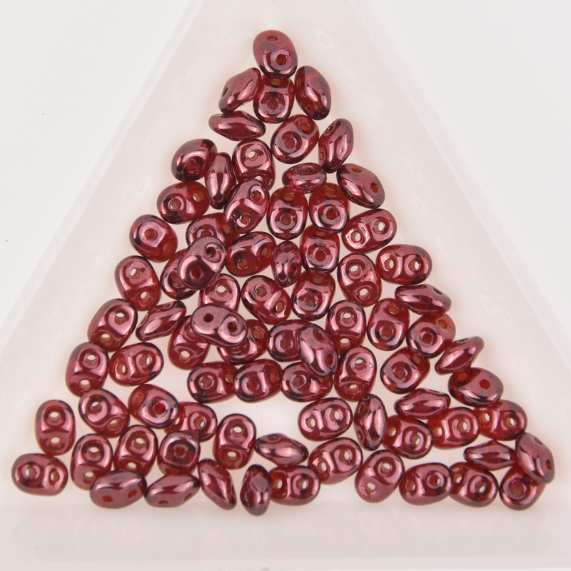SuperDuo Red Wine 2-Hole Seed Beads 2.5x5mm, 5-Inch Tube, du0590080-15726, bsd0165