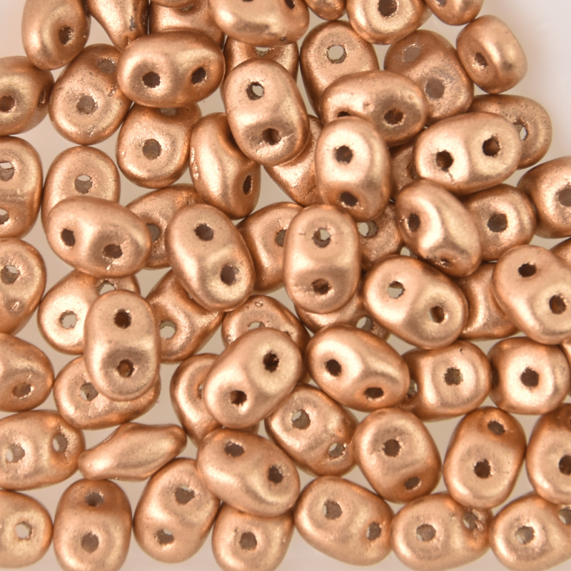 SuperDuo Crystal Bronze Pale Gold 2-Hole Seed Beads 2.5x5mm, 5-Inch Tube, du0500030-01710 bsd0176