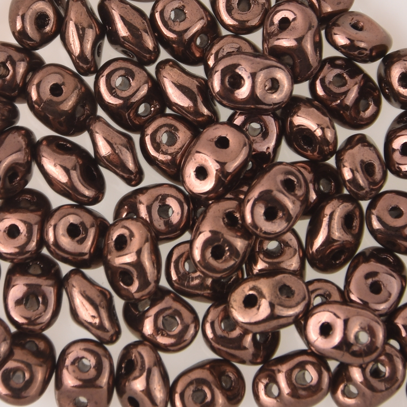 SuperDuo Jet Bronze 2-Hole Seed Beads 2.5x5mm, 5-Inch Tube, du0523980-14415, bsd0180