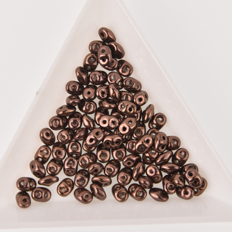 SuperDuo Jet Bronze 2-Hole Seed Beads 2.5x5mm, 5-Inch Tube, du0523980-14415, bsd0180