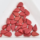 Red Metallic Matte Amos Par Puca Beads, Czech Glass 8mm Teardrop, 2 holes, bsd0535