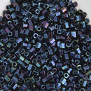 Size 11/0 Miyuki Delica Seed Beads, Hex Cut Metallic Blue Iris 11C-9612, 21 grams, bsd0719