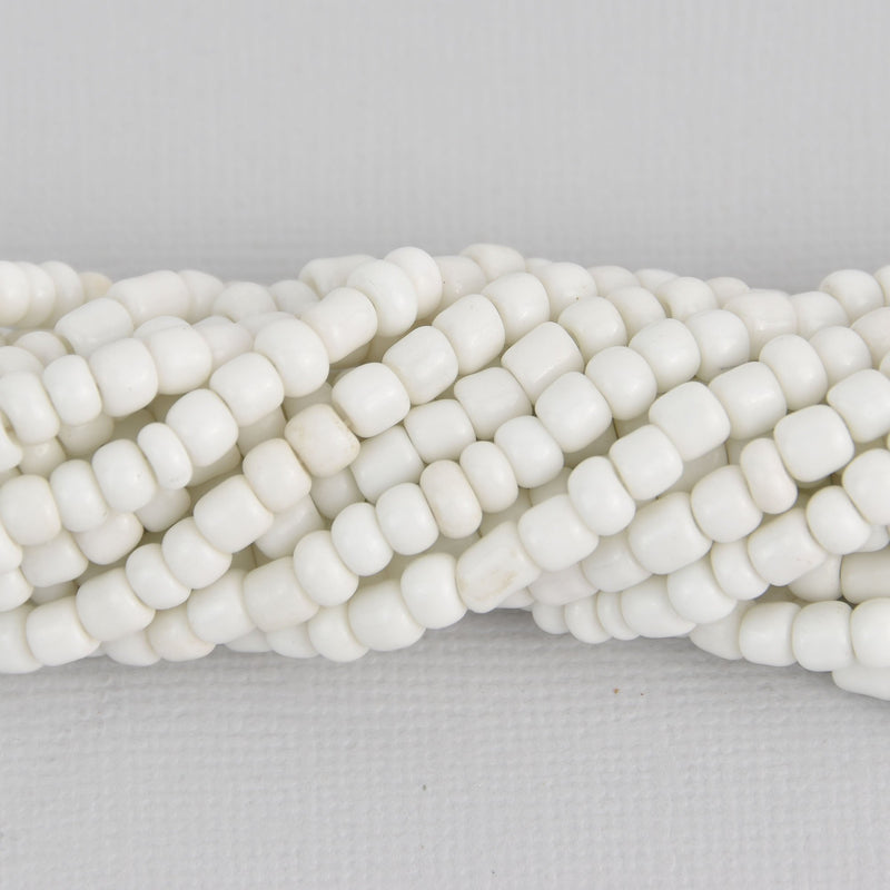 4mm Seed Beads, White, 8 strands, bsd0723