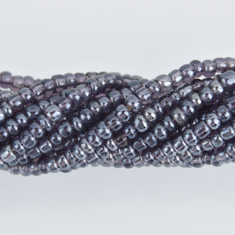 4mm Seed Beads, Lavender Purple, 8 strands, bsd0724