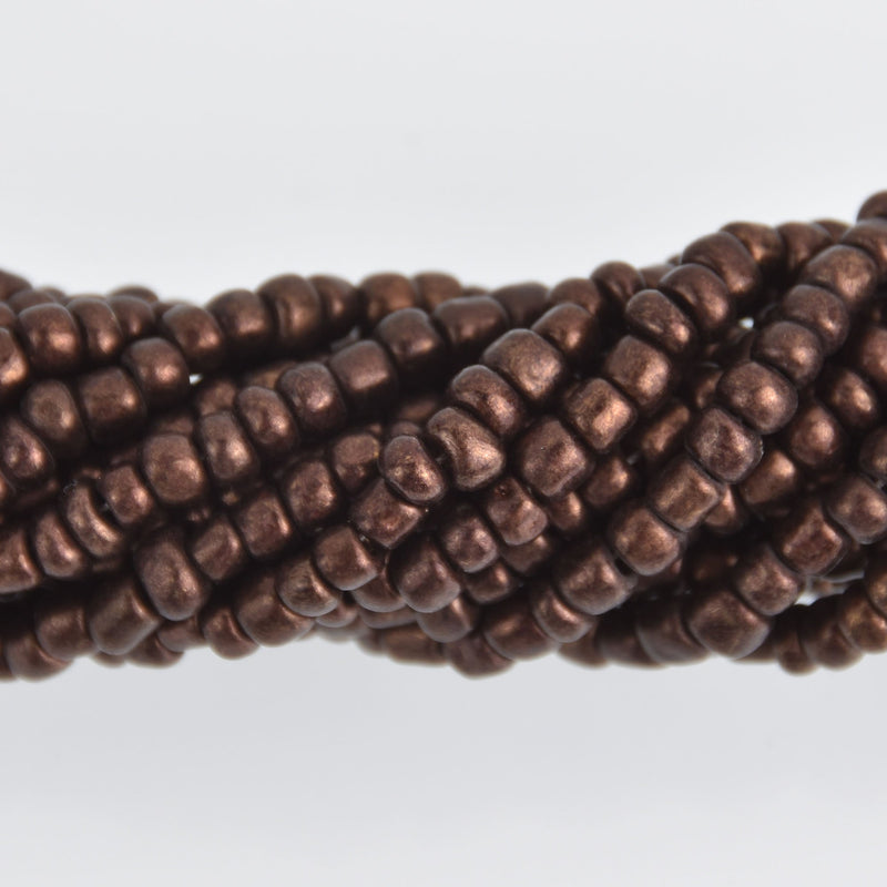 4mm Seed Beads, Dark Brown, 8 strands, bsd0726