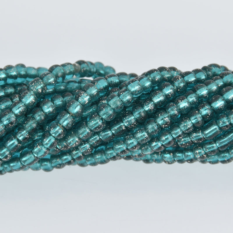 4mm Seed Beads, Teal Blue, 8 strands, bsd0727