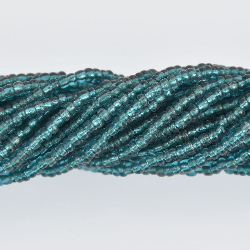 2.5mm Seed Beads, Teal Blue, 18 strands, bsd0733