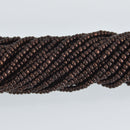 2.5mm Seed Beads, Dark Brown, 18 strands, bsd0735