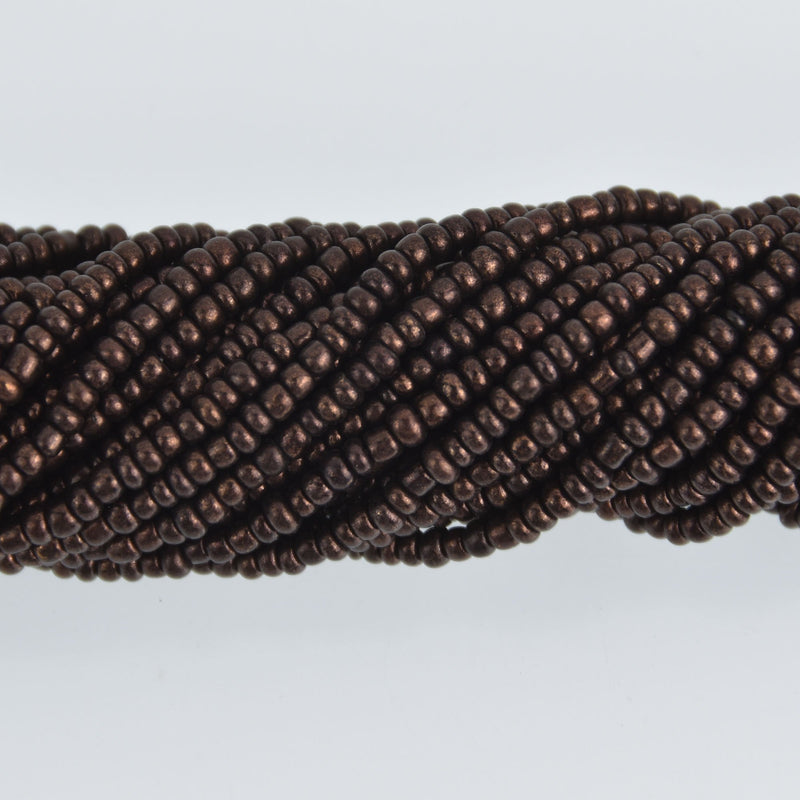 2.5mm Seed Beads, Dark Brown, 18 strands, bsd0735