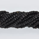 4mm Seed Beads, Black, 8 strands, bsd0736