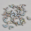 30 Czech Glass Chevron Beads, Chalk Lazure Blue, 2 holes, bsd0738