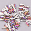 16mm Dagger Czech Glass Beads, Backlit Vapor Vitrail, DGR51600030-29942, 25 beads, bsd0862