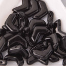 30 Czech Glass Chevron Beads, Jet Black, 2 holes, CHV10423980, bsd0871
