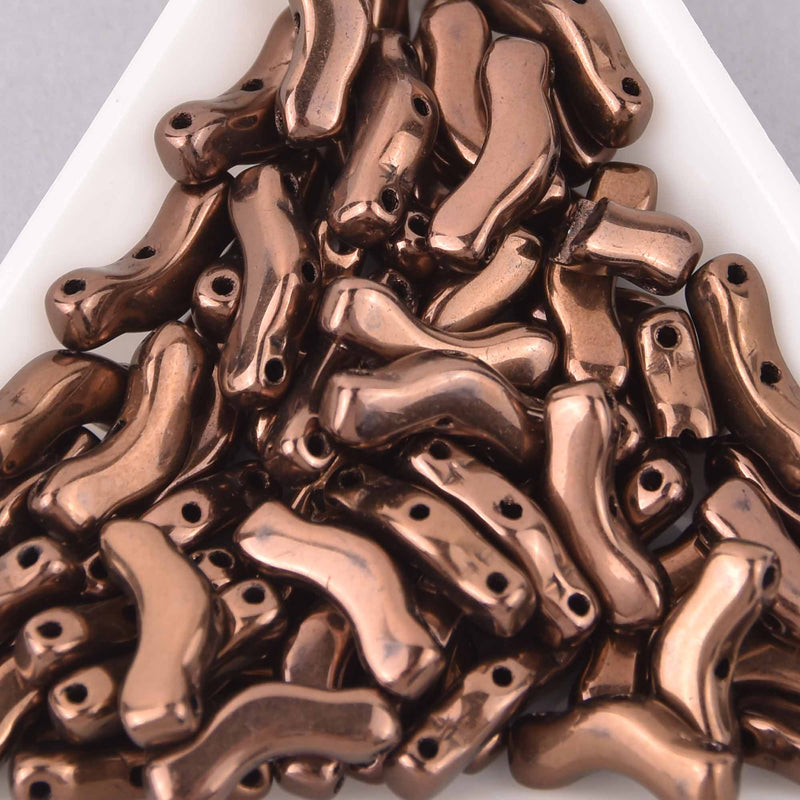 30 Bridge Beads, 3 hole, Dark Bronze Metallic, 12mm, BRG31223980-14415, bsd0876