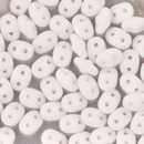 SuperDuo Chalk Matte White 2-Hole Seed Beads 2.5x5mm, 5-Inch Tube, du0503000-84110, bsd0894