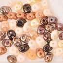 SuperDuo Mocha Latte Brown Tan Mix 2-Hole Seed Beads 2.5x5mm, 5-Inch Tube, du05mix121 bsd0911