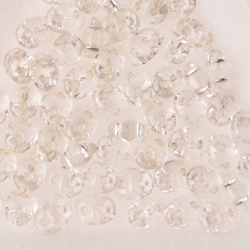 SuperDuo Crystal Silver Lined Clear 2-Hole Seed Beads 2.5x5mm, 5-Inch Tube, DU0500030-81800 bsd0912