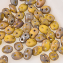 SuperDuo Lemon Matte Rembrandt Yellow 2-Hole Seed Beads 2.5x5mm, 5-Inch Tube, du0583120-83500 bsd0914