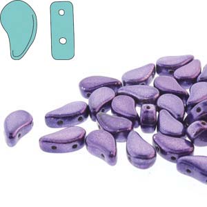 Paisley Duo Metalust Purple 2-Hole Seed Beads, approx 82 beads/22g, 8x5mm, 5-Inch Tube, PD8523980-24202 bsd1053