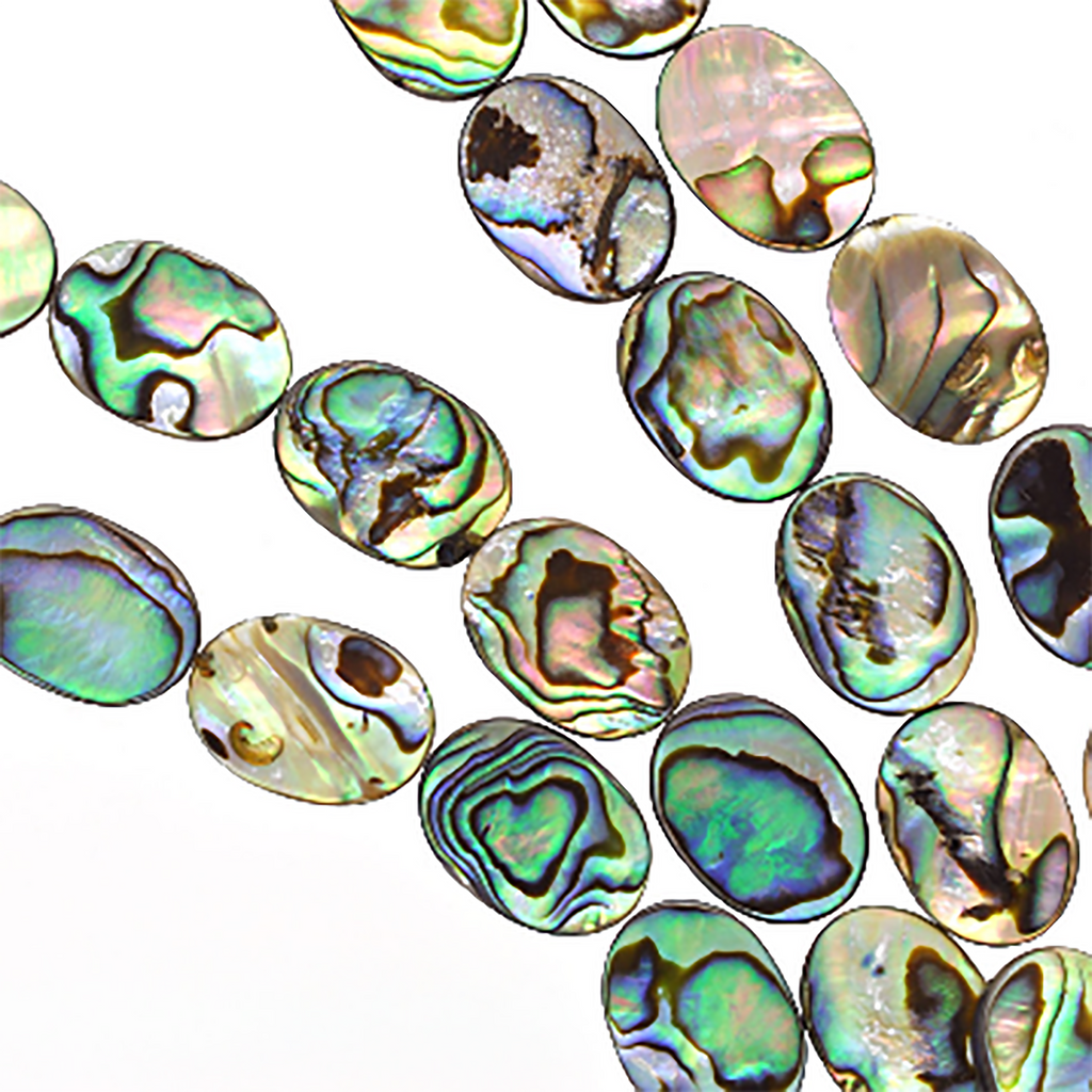 18mm Oval ABALONE SHELL Beads Paua Shell full strand about 22 beads bs