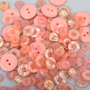 50 grams PEACH Buttons Mixed styles and sizes but0265