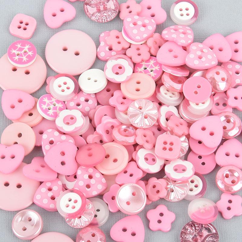 50 grams LIGHT PINK Buttons Mixed styles and sizes but0280