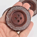 5 Large Wood Buttons, 60mm, but0291