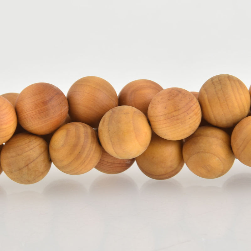 12mm Natural Sandalwood Wood Beads, Yellow Brown Wooden Beads, x10 beads, bwd0015