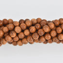 6mm Natural Sandalwood Wood Beads, Golden Brown Wooden Beads, x20 beads, bwd0023a