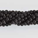 6mm Natural Sandalwood Wood Beads, Black Wooden Beads, strand, bwd0025b