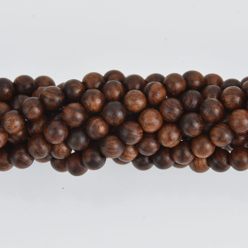 6mm Natural Sandalwood Wood Beads, Dark Brown Wooden Beads, strand, bwd0026b