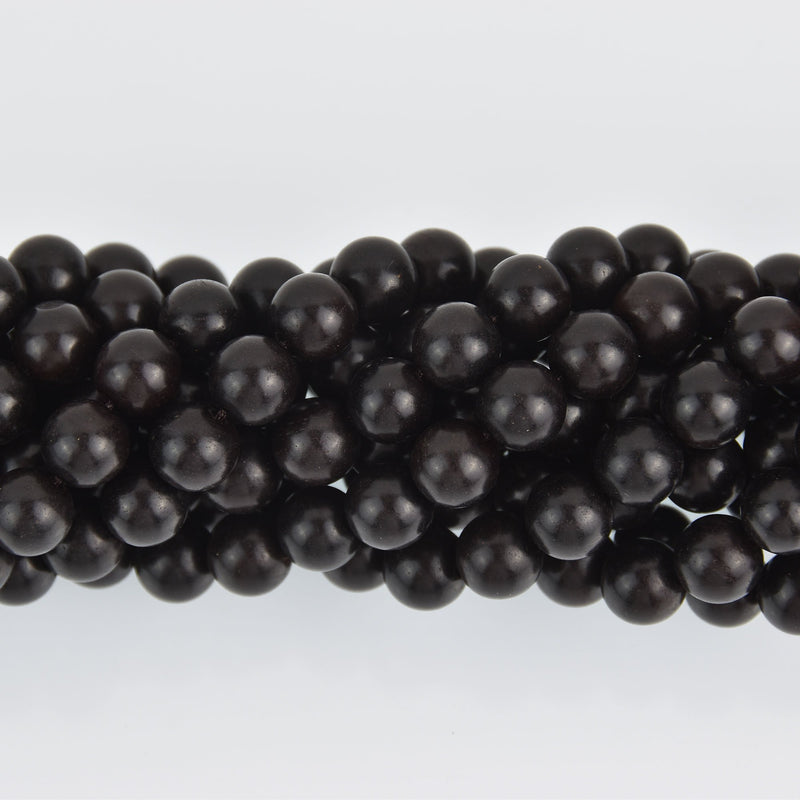 10mm Natural Sandalwood Wood Beads, Black Wooden Beads, strand, bwd0028b