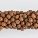 10mm Natural Sandalwood Wood Beads, Brown Wooden Beads, strand, bwd0032b