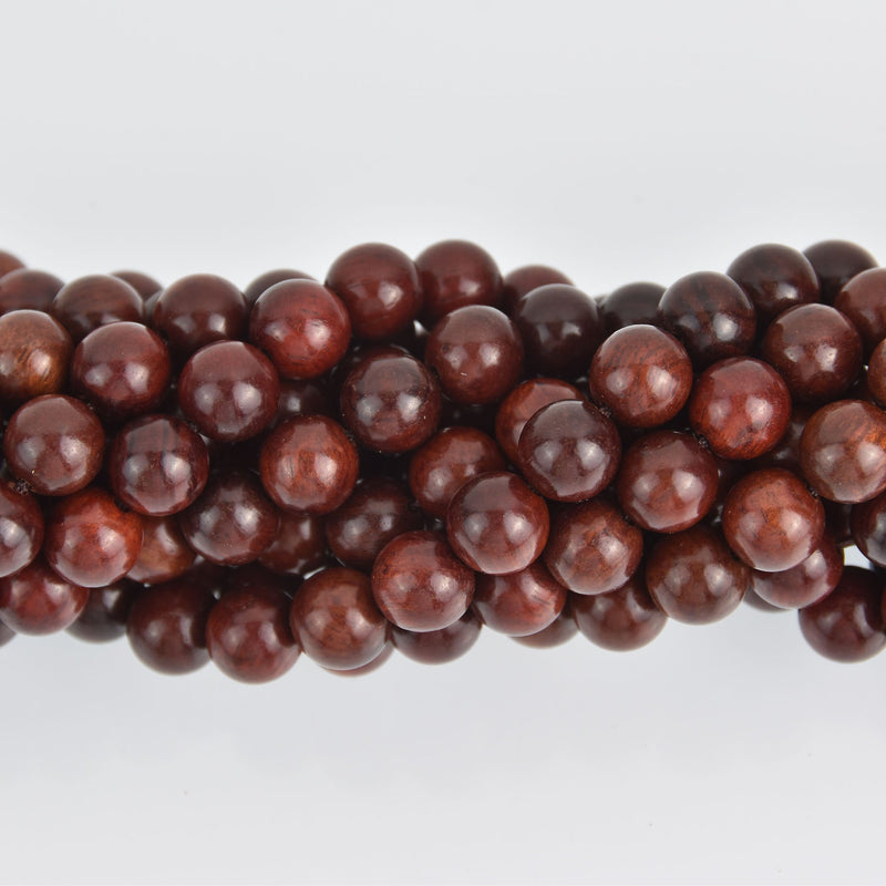 10mm Natural Sandalwood Wood Beads, Mahogany Brown Wooden Beads, strand, bwd0033b