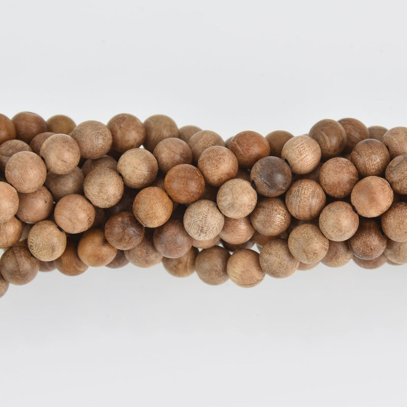 8mm Natural Sandalwood Wood Beads, Light Brown Wooden Beads, strand, bwd0036b