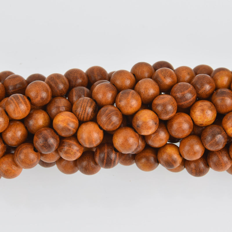 8mm Natural Sandalwood Wood Beads, Golden Brown Wooden Beads, strand, bwd0037b