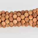 8mm Natural Sandalwood Wood Beads, Matte Golden Brown Wooden Beads, strand, bwd0043b