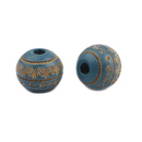 10mm Round Denim Blue Wood Beads, 20 beads, bwd0054