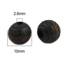 10mm Round Black Wood Beads, 20 beads, bwd0055