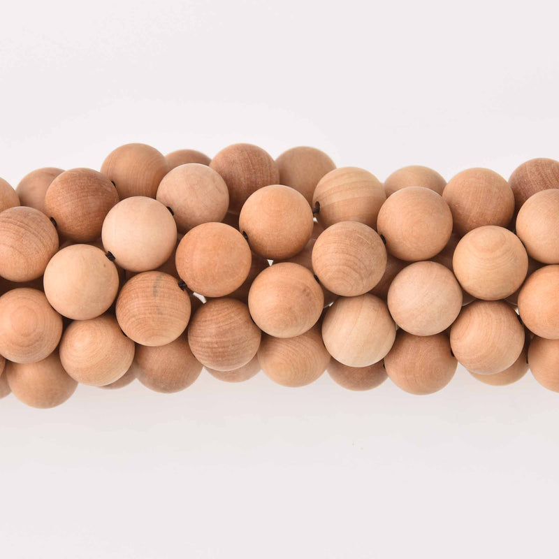 10mm Natural Sandalwood Wood Beads, Matte Tan Wooden Beads, strand, bwd0057