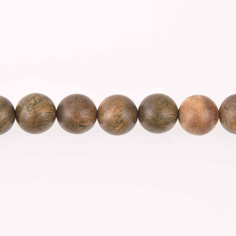 8mm Natural Sandalwood Wood Beads, Green Brown Wooden Beads, strand, bwd0058