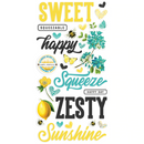 Vintage Lemon Twist Foam Stickers by Simple Stories - 54 Bright Ephemera Pieces for Scrapbooking, junk journaling pap0038