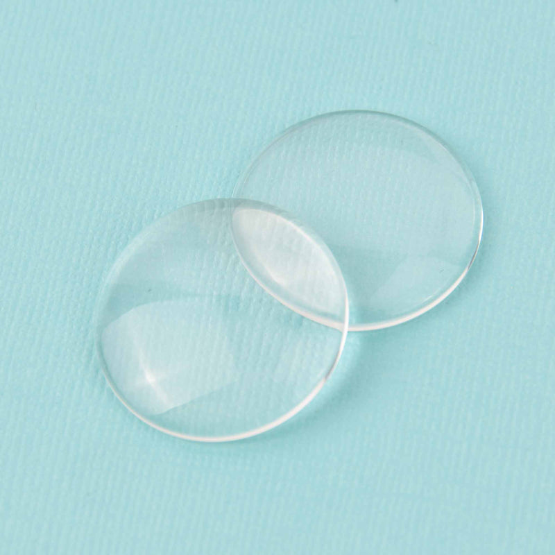 10 pieces 30mm or 1-1/4" inch Clear Glass Domed Circle Cabochons, for Bottlecaps, Pendants, Jewelry Making, Scrapbooking cab0178