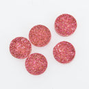 10 Round Resin Metallic Bright Rose Red/Rose PINK DRUZY CABOCHONS, faux glitter druzy, 12mm, cab0432