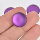 18mm Grape Purple Lunasoft Lucite Cabochons, Matte Round, x2, cab0676